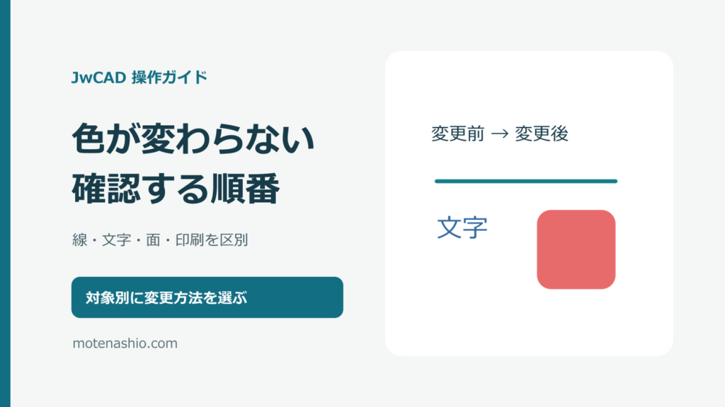 JwCAD 色が変わらないときの確認順