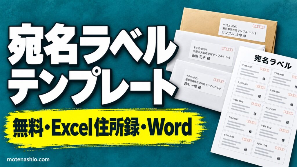 宛名ラベル テンプレート無料【Excel住所録・Word】A4 12面・24面|エクセルの住所録から差し込み印刷で市販ラベルにずれずに印刷する方法