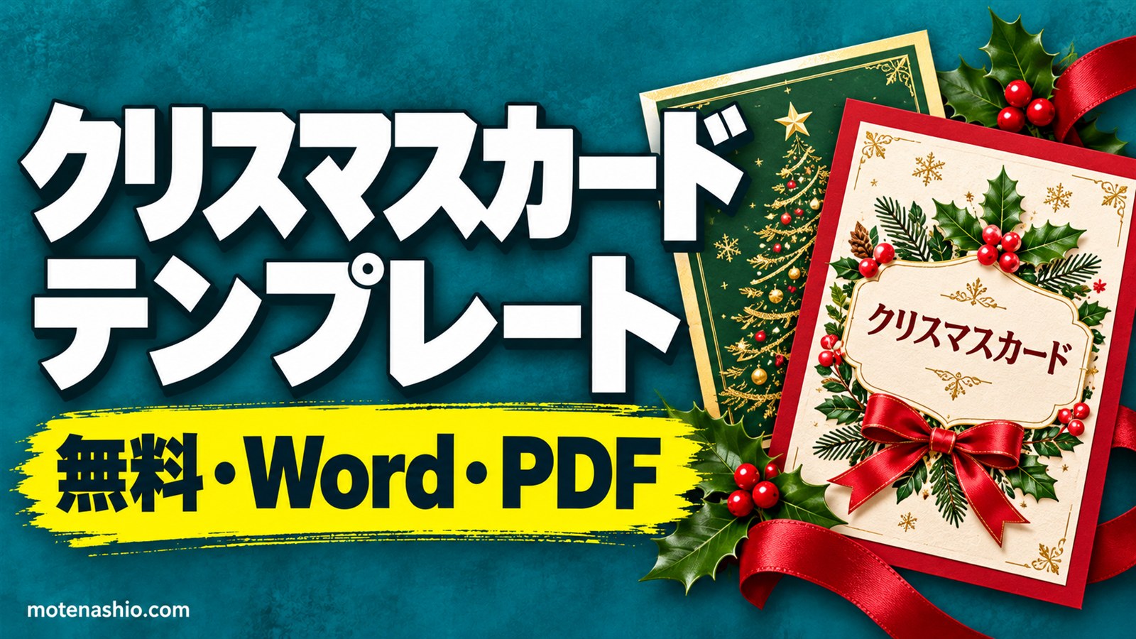 クリスマスカードテンプレート無料【Word・PDF】はがきサイズ3種類(クラシック・シンプル・子ども向け)｜メッセージ例文と送る時期