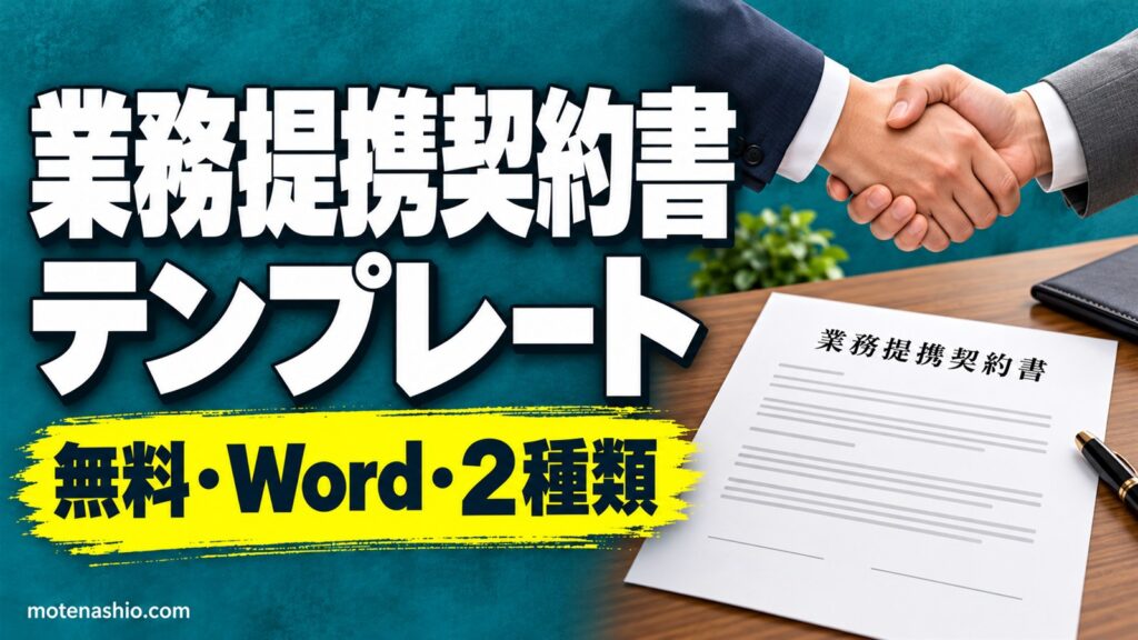 業務提携契約書テンプレート無料【Word】共同販売の詳細版と紹介(紹介料)の簡易版｜書き方・決めておくこと・印紙