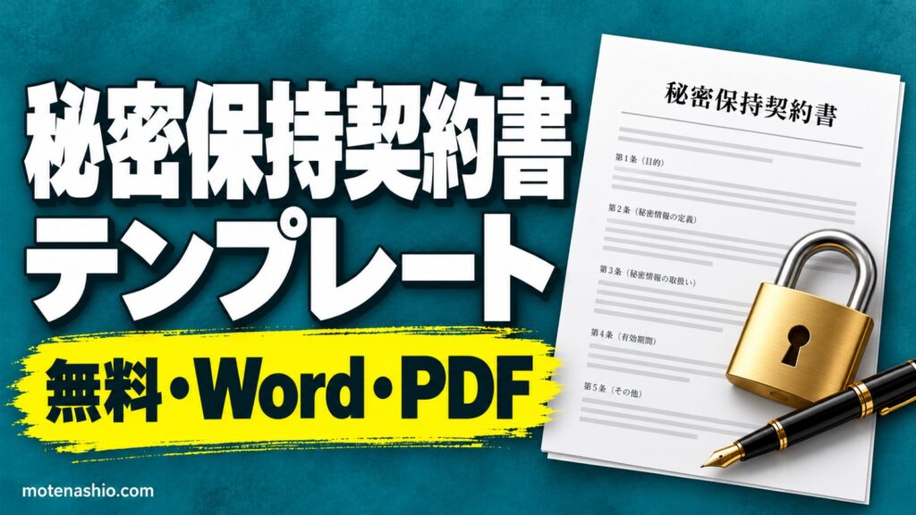 秘密保持契約書(NDA)テンプレート無料【Word・PDF】相互型・一方型｜各条文の意味とチェックポイント
