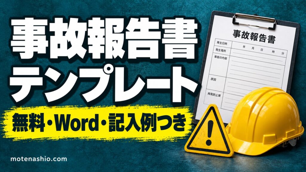 事故報告書テンプレート無料【Word・PDF】職場の事故・ヒヤリハット報告書・介護の事故報告書(記入例つき)|書き方と再発防止策の例