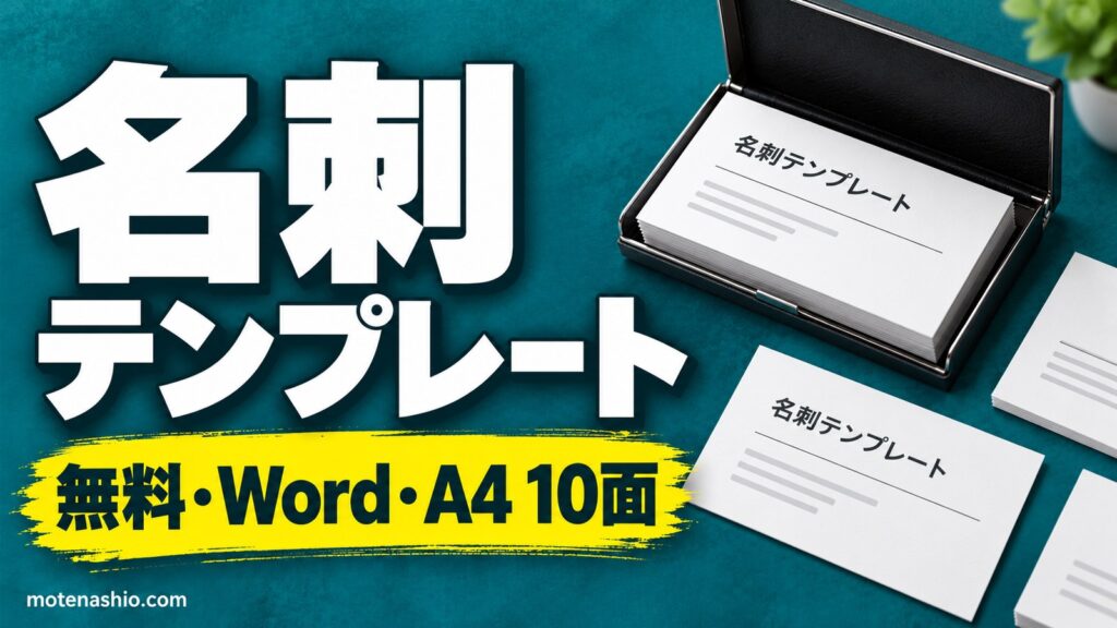 名刺テンプレート無料【Word】A4 10面・91×55mm(シンプル・色帯・個人用)|自分で名刺を作る方法と書く項目