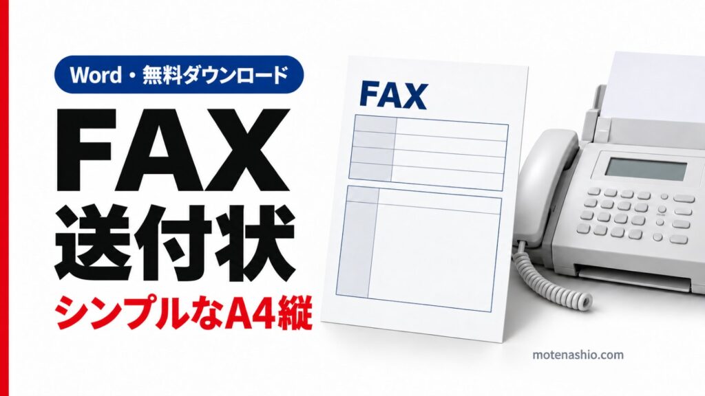 FAX送付状テンプレート無料【Word】シンプルなA4縦