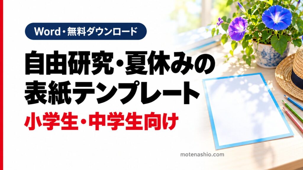 自由研究・夏休みの宿題・読書感想文の表紙テンプレート無料【Word】小学生・中学生向け