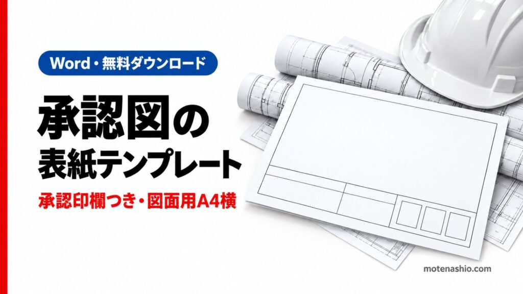 承認図・提出図面の表紙テンプレート無料【Word】承認印欄つきA4縦・図面用A4横