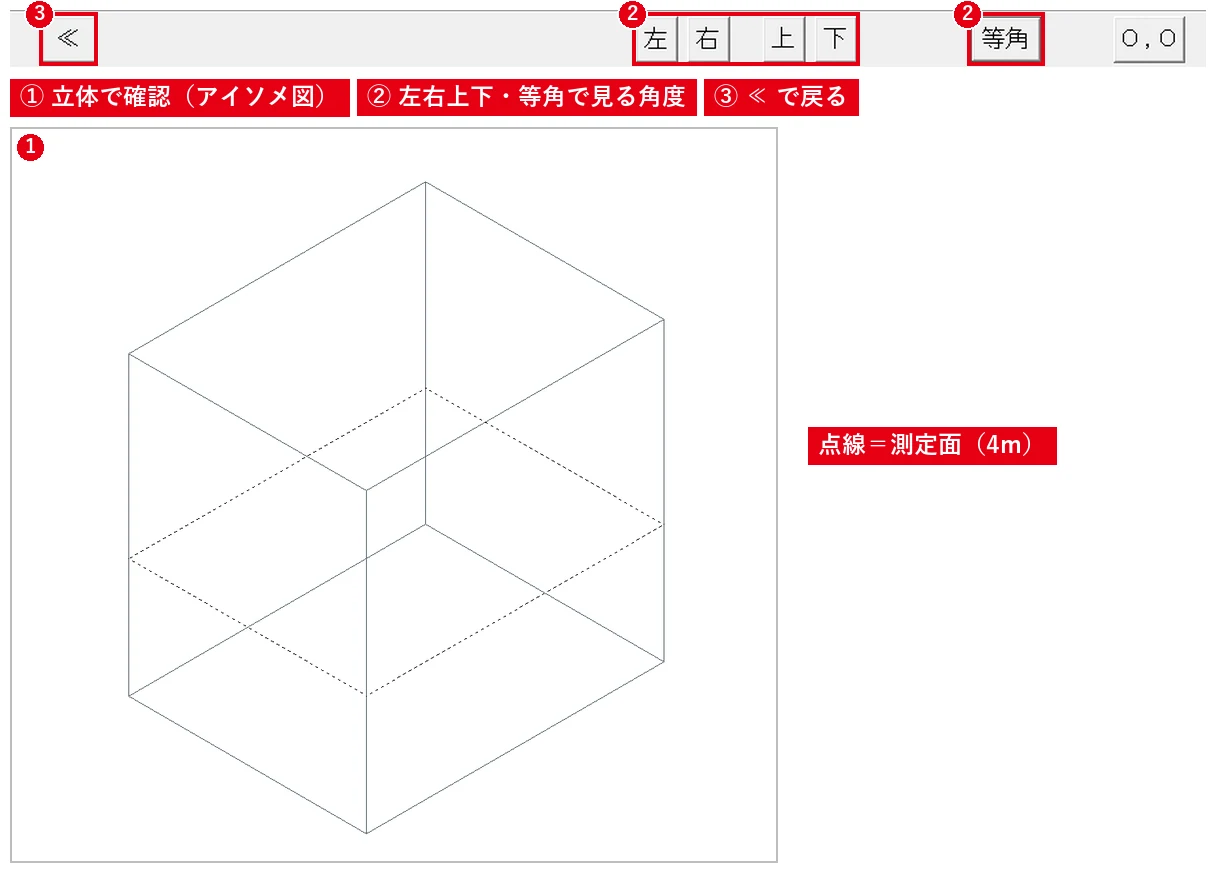 建物がきちんと立ち上がっていれば、高さの設定は正しくできています。