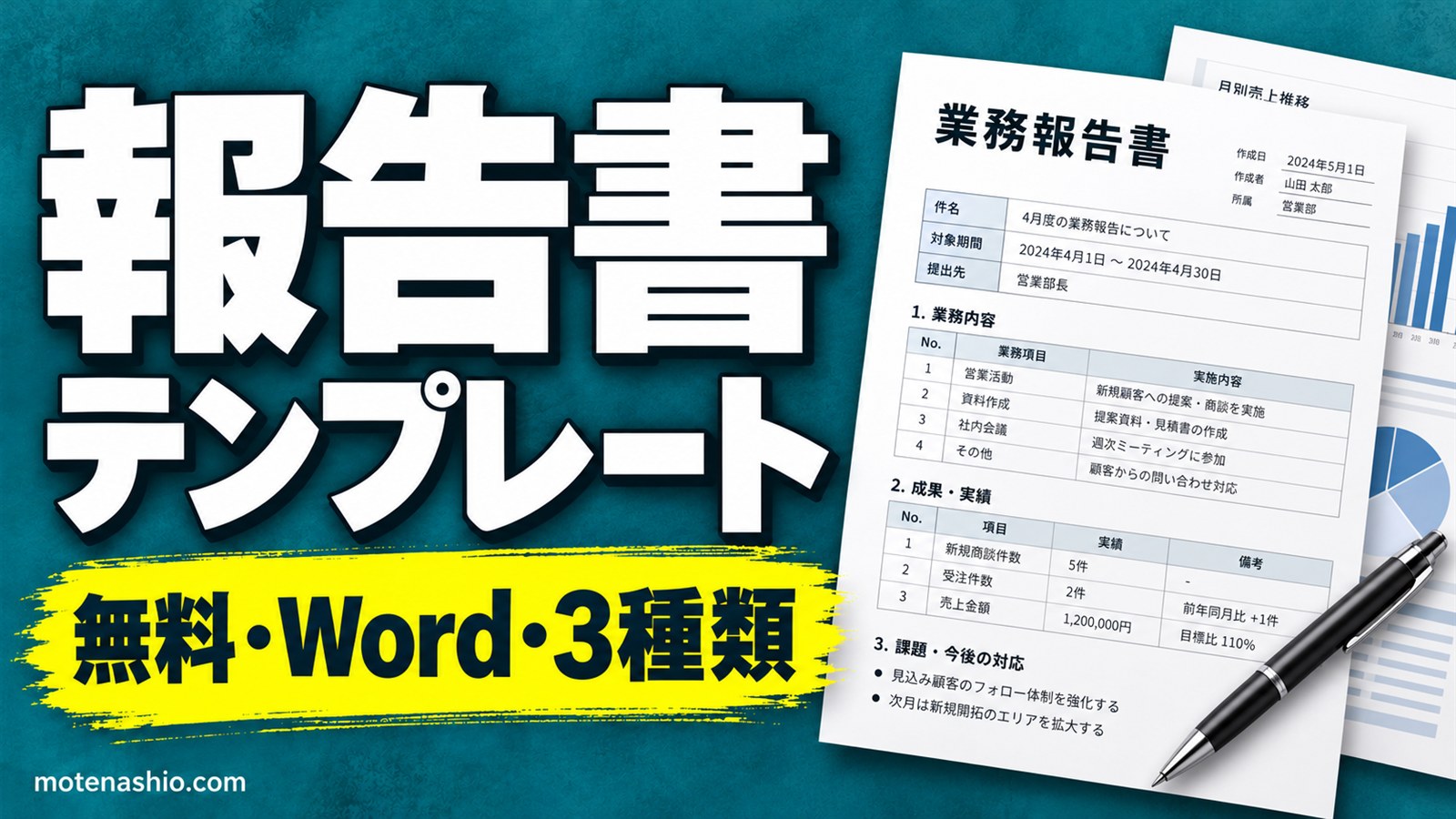 報告書テンプレート無料【Word】業務・研修・作業報告書の3種類｜書き方と例文・わかりやすく書くコツ