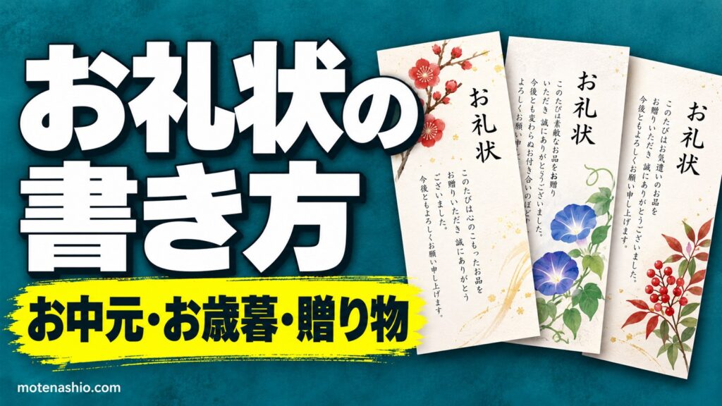 お礼状テンプレート無料【Word】お歳暮・お中元・贈り物のお礼｜はがき縦書きの例文と書き方
